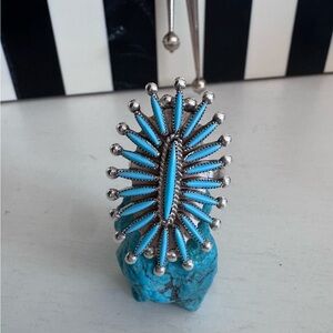 Zuni needlepoint cluster ring